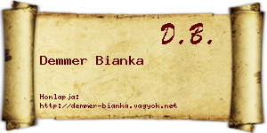 Demmer Bianka névjegykártya